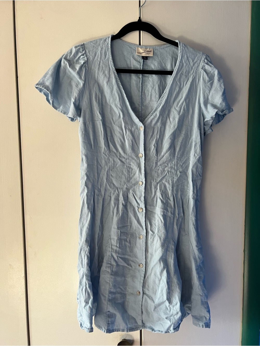 Universal Thread Light Blue Top with Button Front